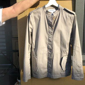 Calvin Klein Casual Military Inspired Cotton Jacket Soft Grey Size S